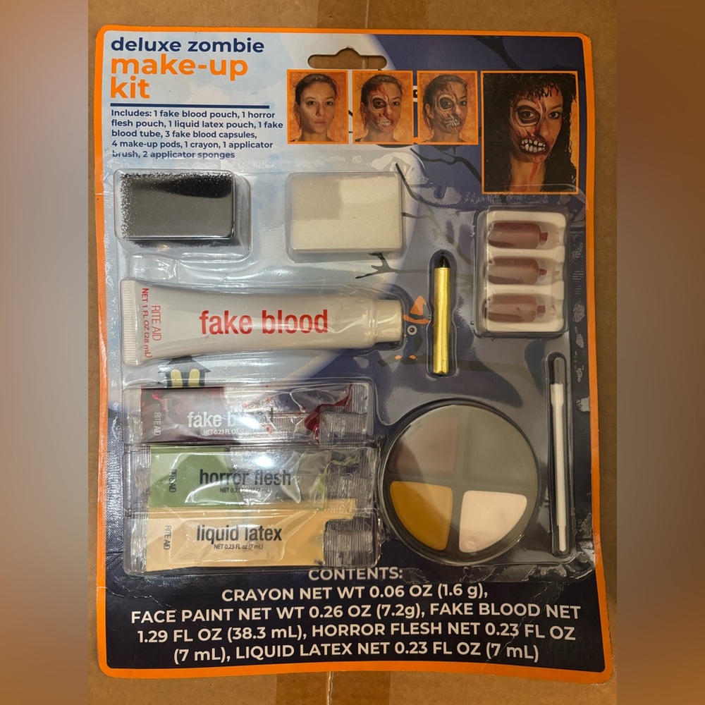 Halloween Makeup Kit with Fake Blood and Liquid Latex